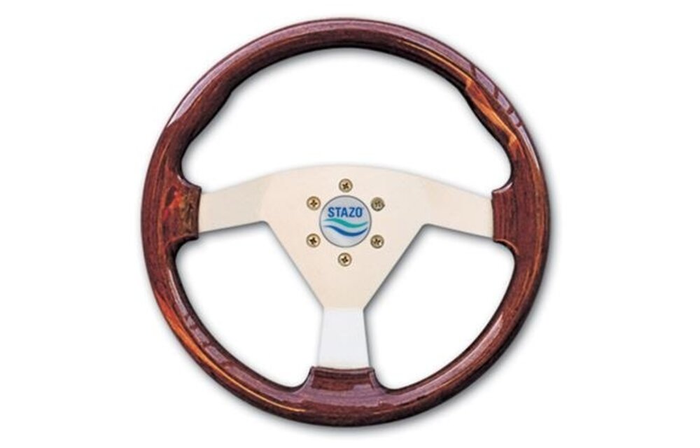 Stazo stuurwiel type 63 mahonie/zilver 35cm