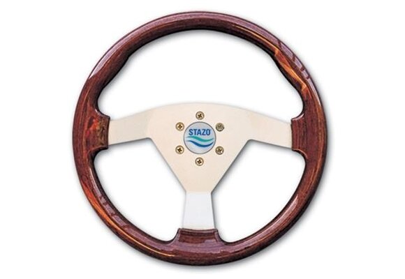 Stazo stuurwiel type 63 mahonie/zilver 35cm