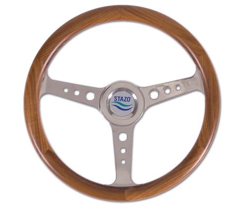 Stazo stuurwiel type 56 teak/rvs 35cm