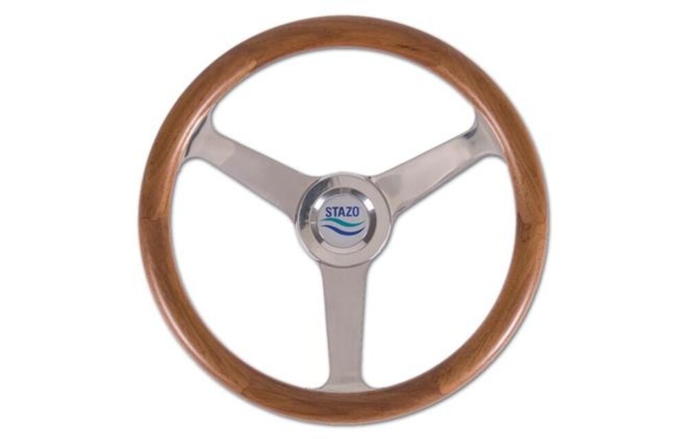 Stazo stuurwiel type 50 teak/rvs 35cm