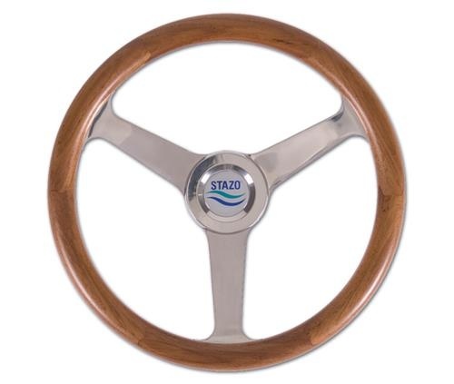 Stazo stuurwiel type 50 teak/rvs 35cm