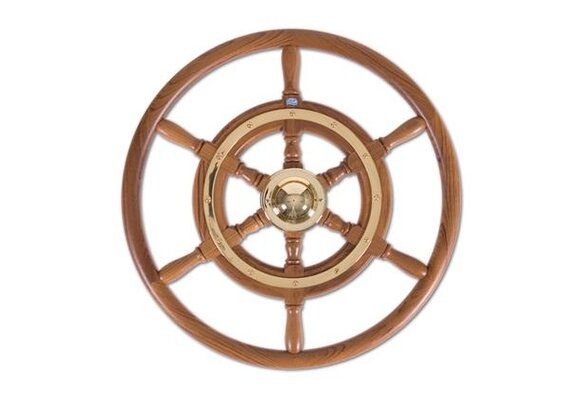 Stazo stuurwiel type 02 teak/messing