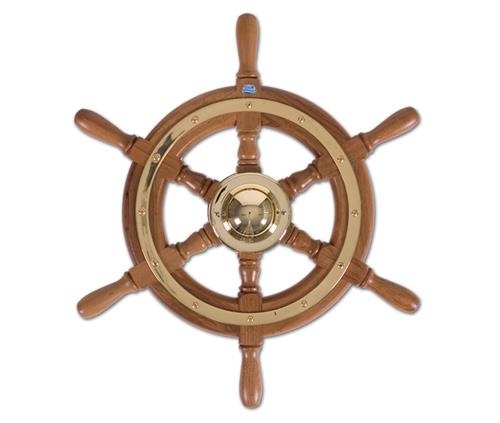 Stazo stuurwiel type 01 teak/messing