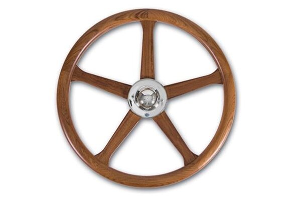 Stazo hoepelstuurwiel type 19 teak messing