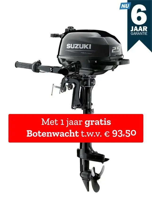Suzuki  buitenboord motor 2.5pk - DF2.5 - Kortstaart - Zwart