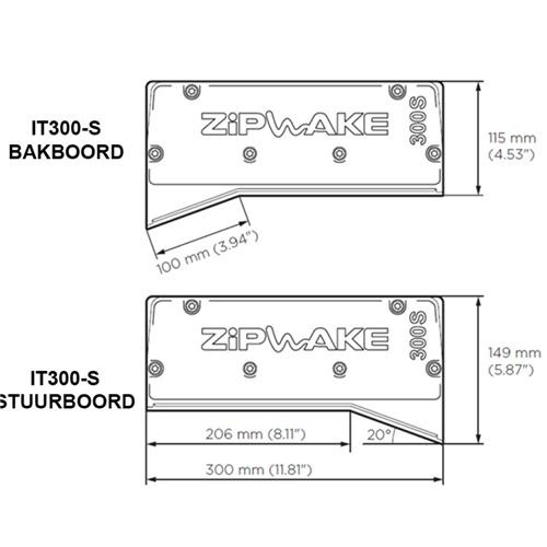 Zipwake interceptor chine bakboord kabel 3mtr