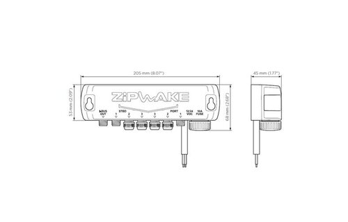 Zipwake distribution unit met stroomkabel
