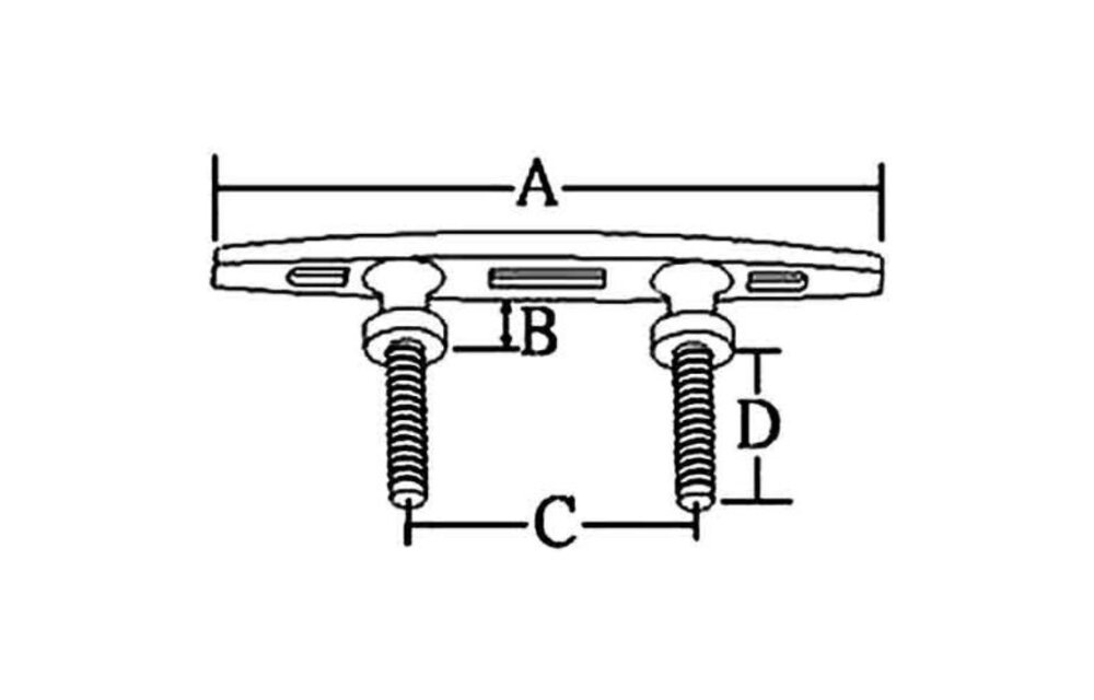 Allpa RVS Klamp ovaal  boutmontage (Ø10mm)