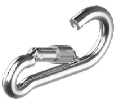 U-rope karabijnhaak met snelsluiting | RVS