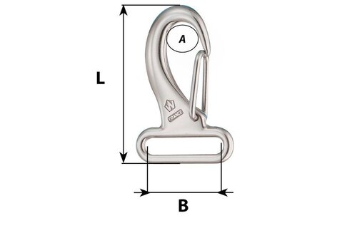 Wichard Karabijnhaak voor band RVS 60 mm
