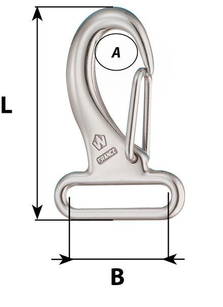 Wichard Karabijnhaak voor band RVS 60 mm
