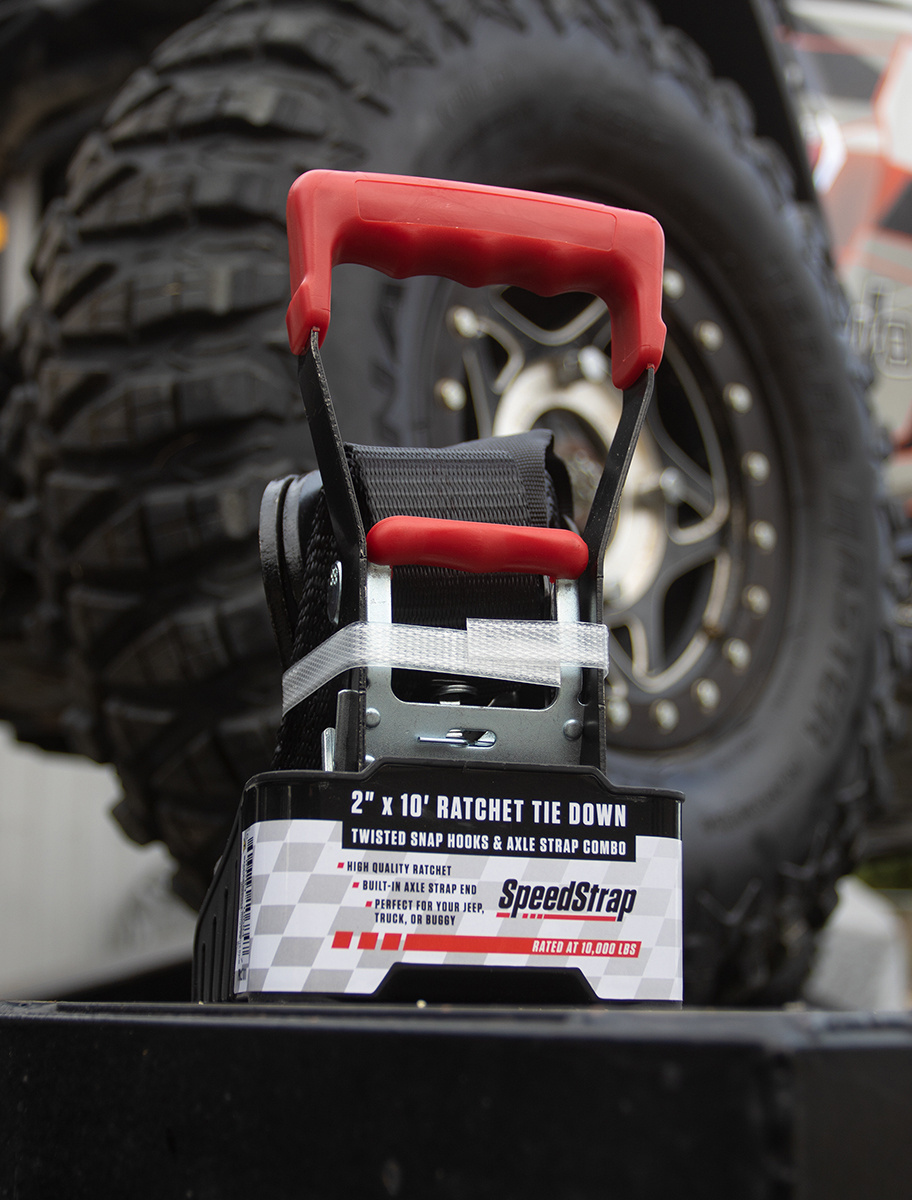 Speedstrap 50 mm Ratchet Tie-down spanband, haak en lus, 300 cm, zwart