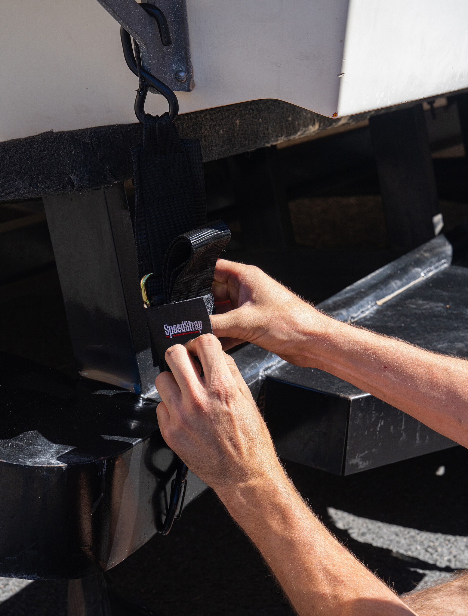 Speedstrap Tie-down band, 120cm, met s-haken, 2 st