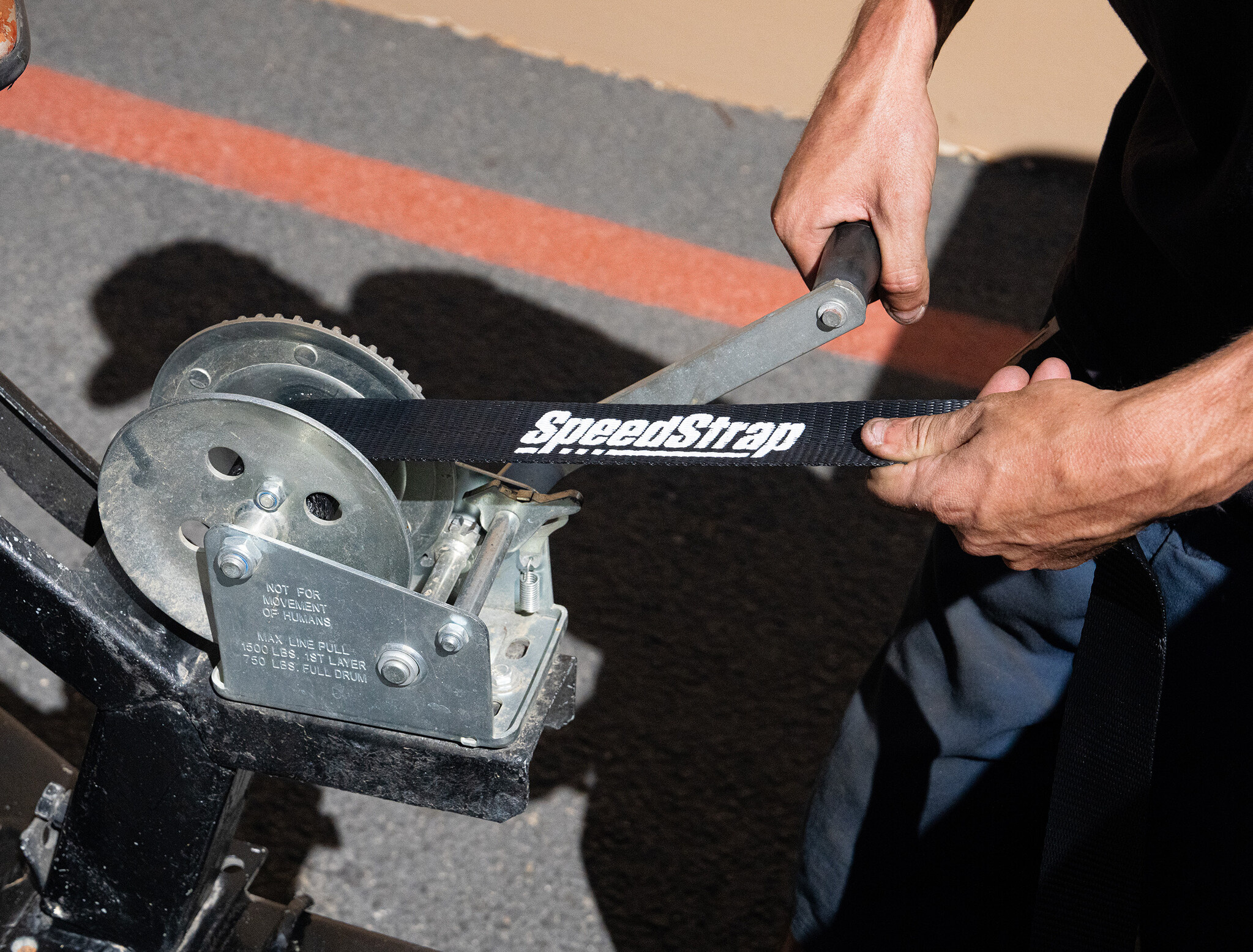 Speedstrap Winch strap, 6 meter trailerband met haak