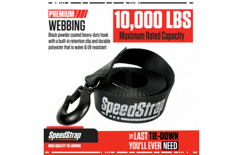 Speedstrap Winch strap, 6 meter trailerband met haak