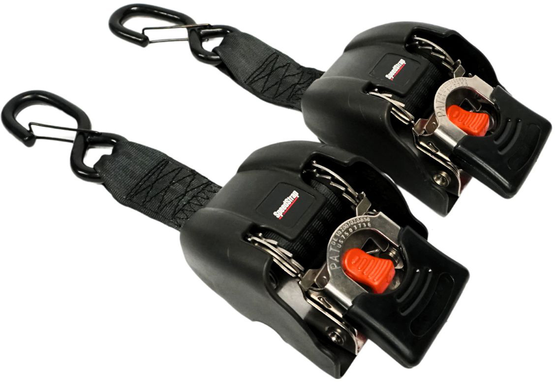 Speedstrap Tie-down automatisch oprolbare spanbanden, rvs ratel, 2 st.