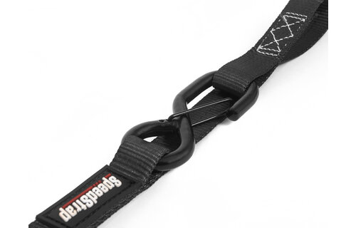 Speedstrap 25 mm Cam-Lock Tie-down, s-haken en lus, 300 cm, zwart, 2 st.