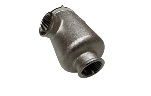 Messing-vernikkeld koelwaterfilter met RVS 316 zeef