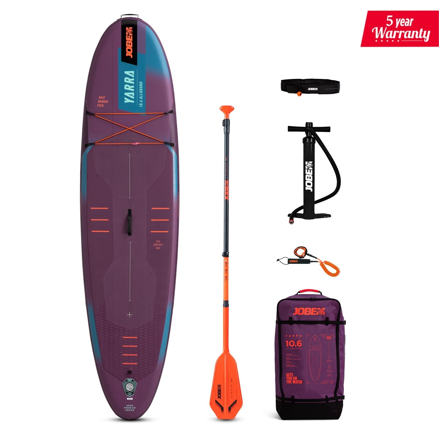 Jobe Aero Yarra SUP Board 10.6 Package Purple