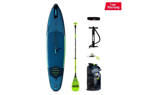Jobe Aero Duna SUP Board 11.6 Package Steel Blue with Fiberglass Paddle Lime