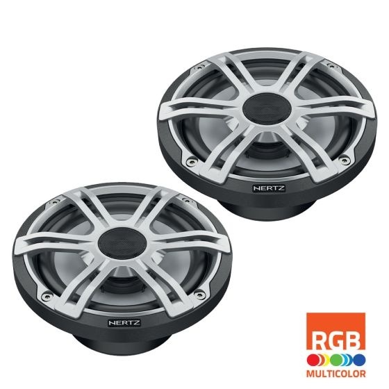 Hertz - HEX 6.5 S-LD-G - 6.5" Marine Sport coax speakers | Grijs (RGB led), set van 2