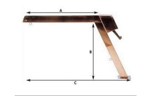 RVS Davit met vaste arm