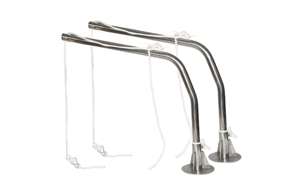 Set RVS Davits met voet