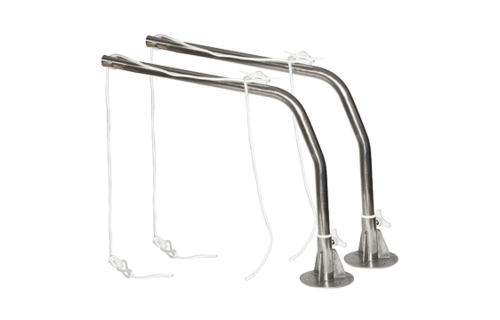 Set RVS Davits met voet