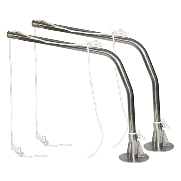 Set RVS Davits met voet