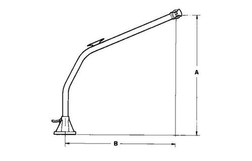 Set RVS Davits met voet