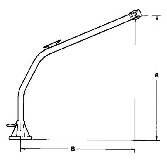 Set RVS Davits met voet