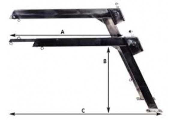 RVS Davit met telescopische houder (Prijs per stuk)