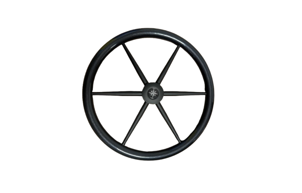 Stuurwiel carbon look zwarte spaak