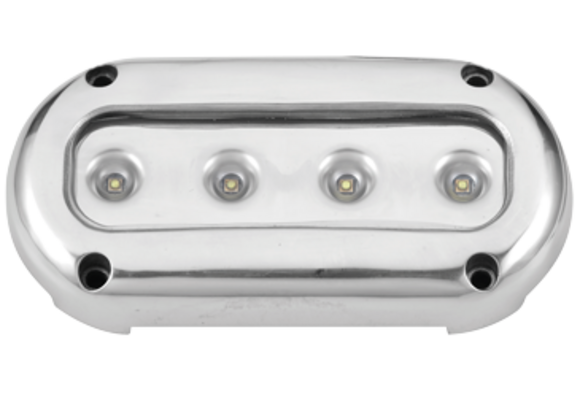 LED RVS 316 onderwaterverlichting, opbouw, 68LM, blauw, IP68