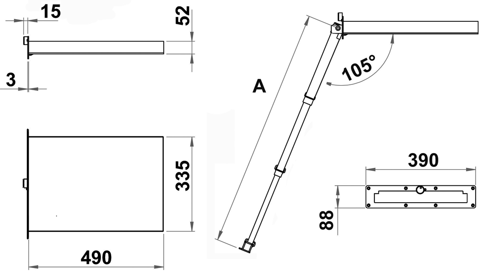Telescopische zwemtrap "Eccentrica in cassette 4 tredes"