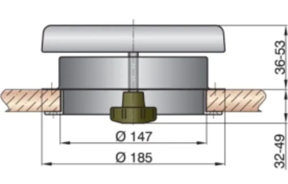 Vetus RVS Dekventilator Paddestoel