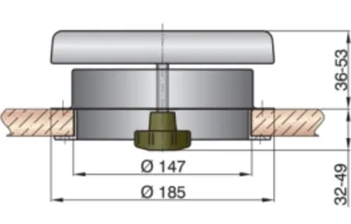Vetus RVS Dekventilator Paddestoel