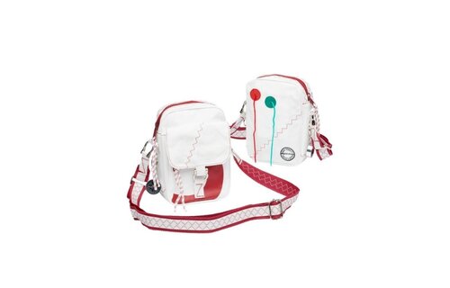 Zeildoek schoudertas compact Sea Pearl rood