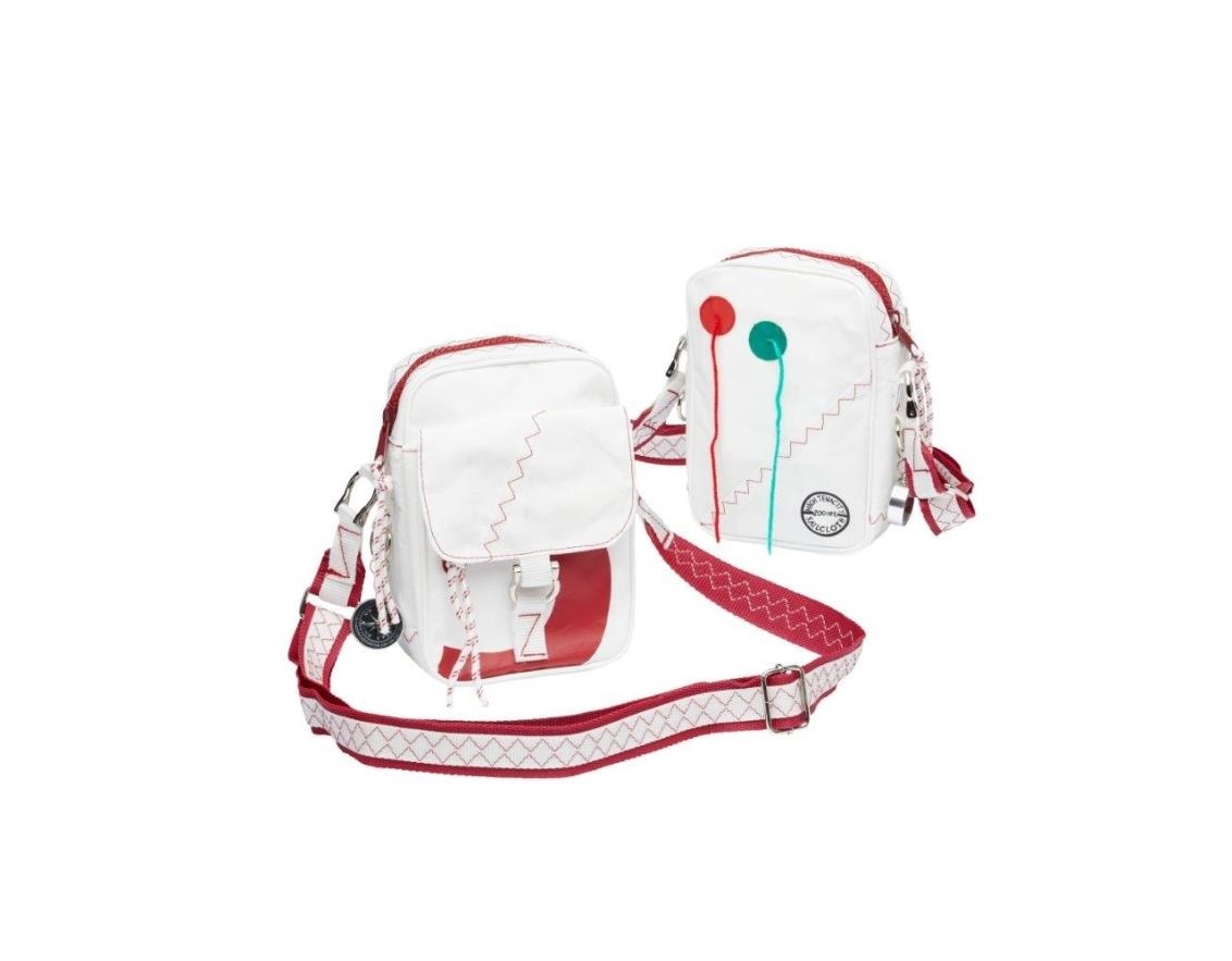 Zeildoek schoudertas compact Sea Pearl rood