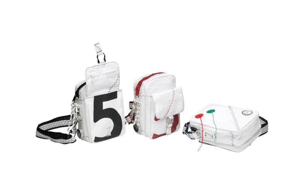 Zeildoek schoudertas compact Sea Pearl rood