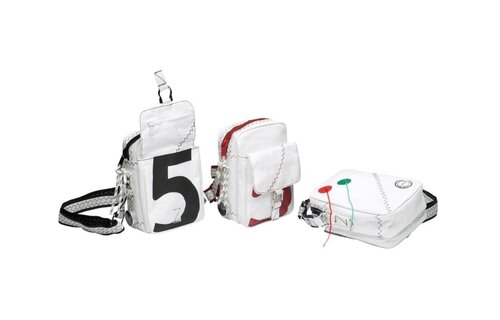 Zeildoek schoudertas compact Sea Pearl rood