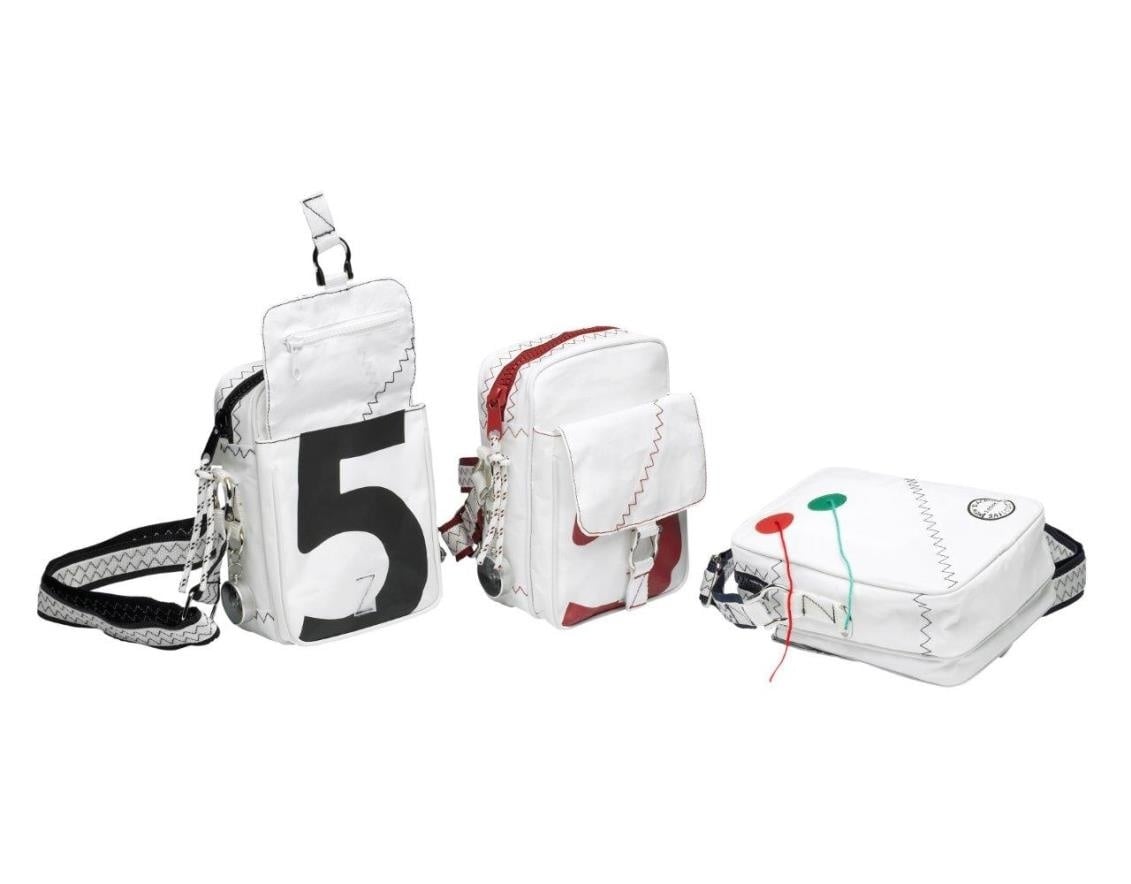 Zeildoek schoudertas compact Sea Pearl rood