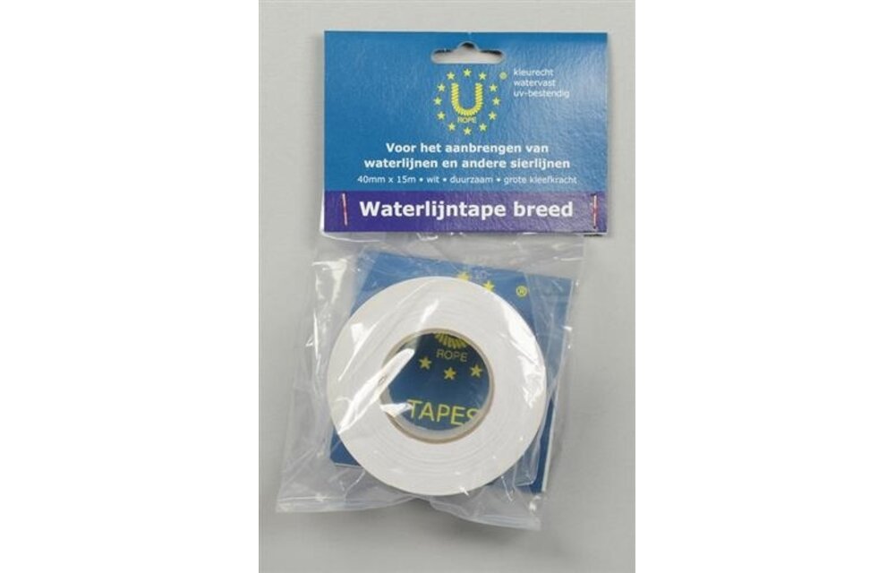 Waterlijntape 40 mm x 15 m wit