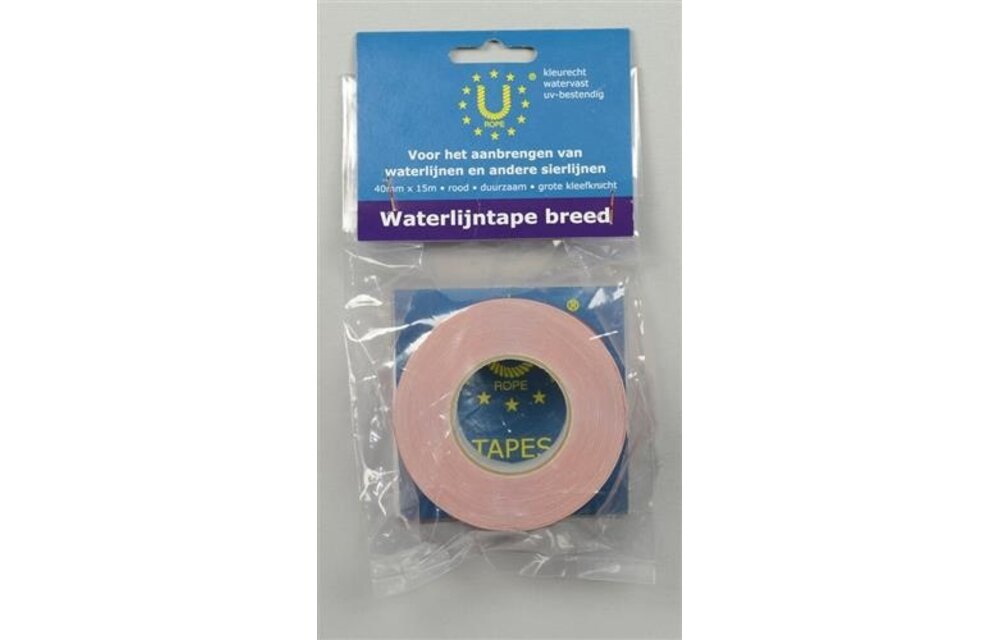 Waterlijntape 40 mm x 15 m rood
