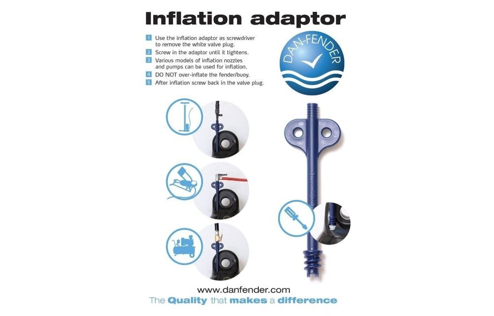 Dan Fender Opblaas adapter + ventiel