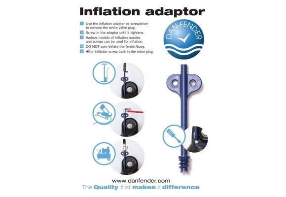 Dan Fender Opblaas adapter + ventiel