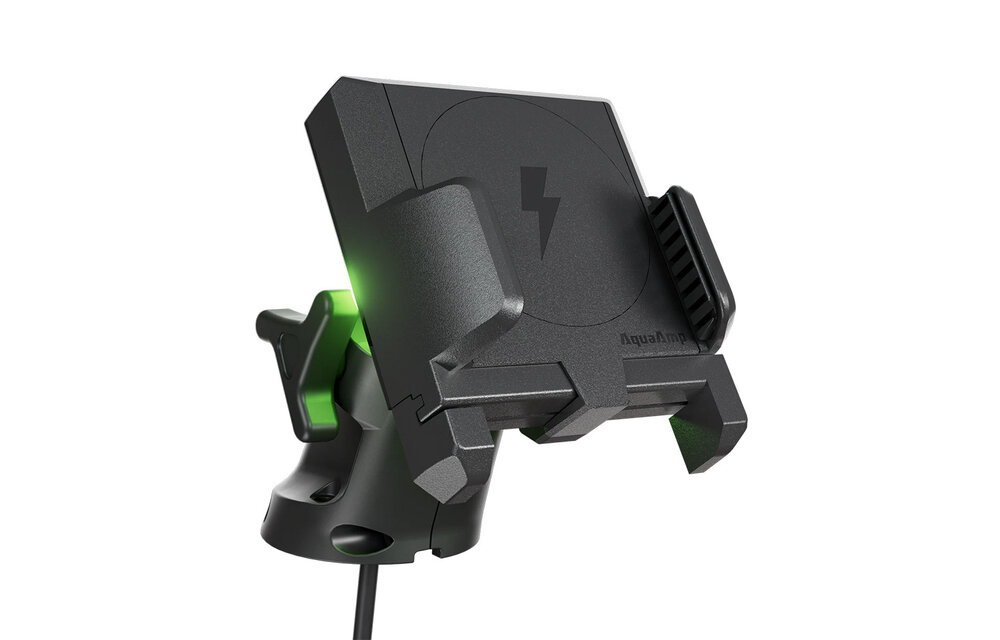 AquaAmp 915X-ARM Verticale verstelbare klemhouder met LED, 15W Qi2, sterke magneet