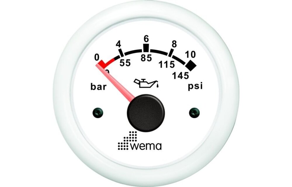 Wema Oliedruk meter wit 10bar