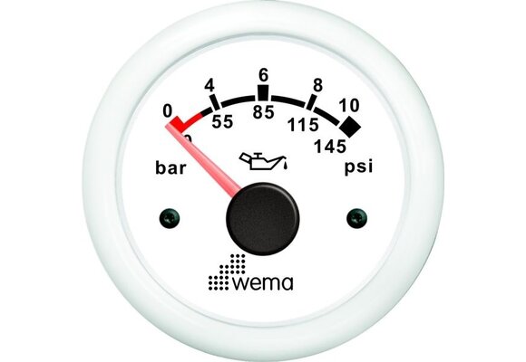 Wema Oliedruk meter wit 10bar