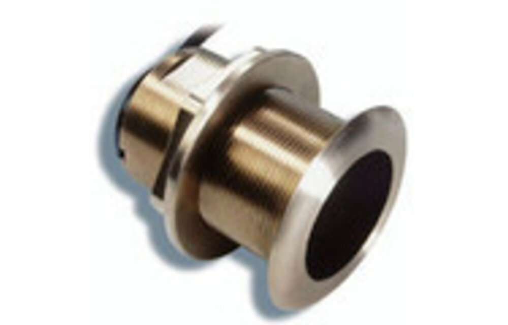 Raymarine B60 Bronzen Low Profile ThruHull diepte transducer, 8-15° hoek. 600W, incl. 9mtr kabel